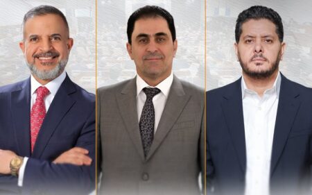 نواب رئيس الوزراء العراقي ليث الخزعلي ومحسن المندلاوي ومحمد تميم