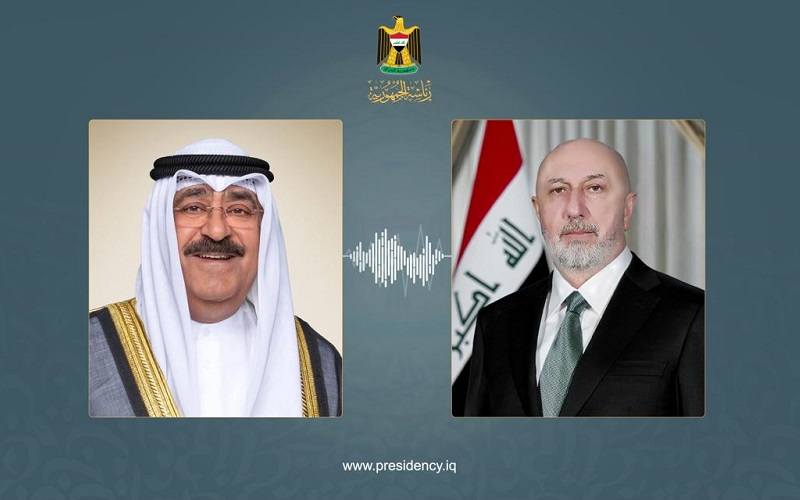اتصال هاتفي بين الرئيس العراقي نزار آميدي وأمير الكويت مشعل الأحمد الجابر الصباح