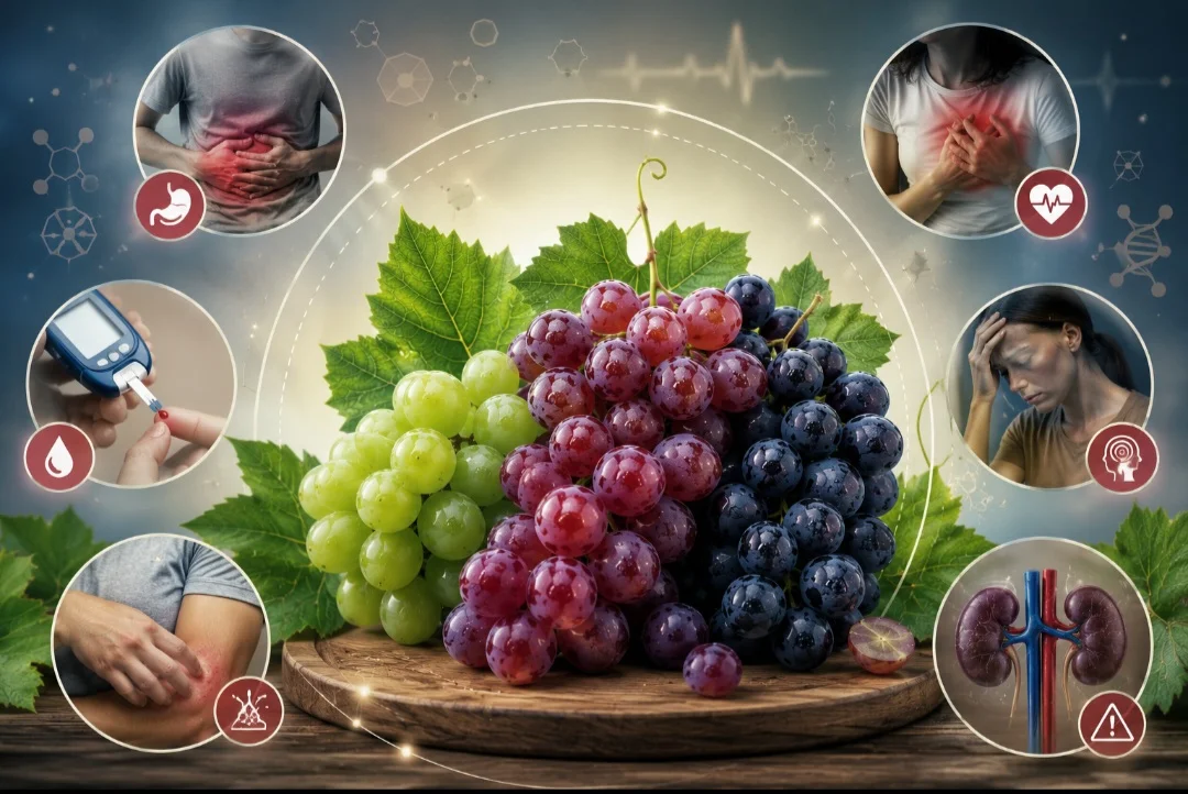 کاریگەری لاوەکی خواردنی ترێ چییە